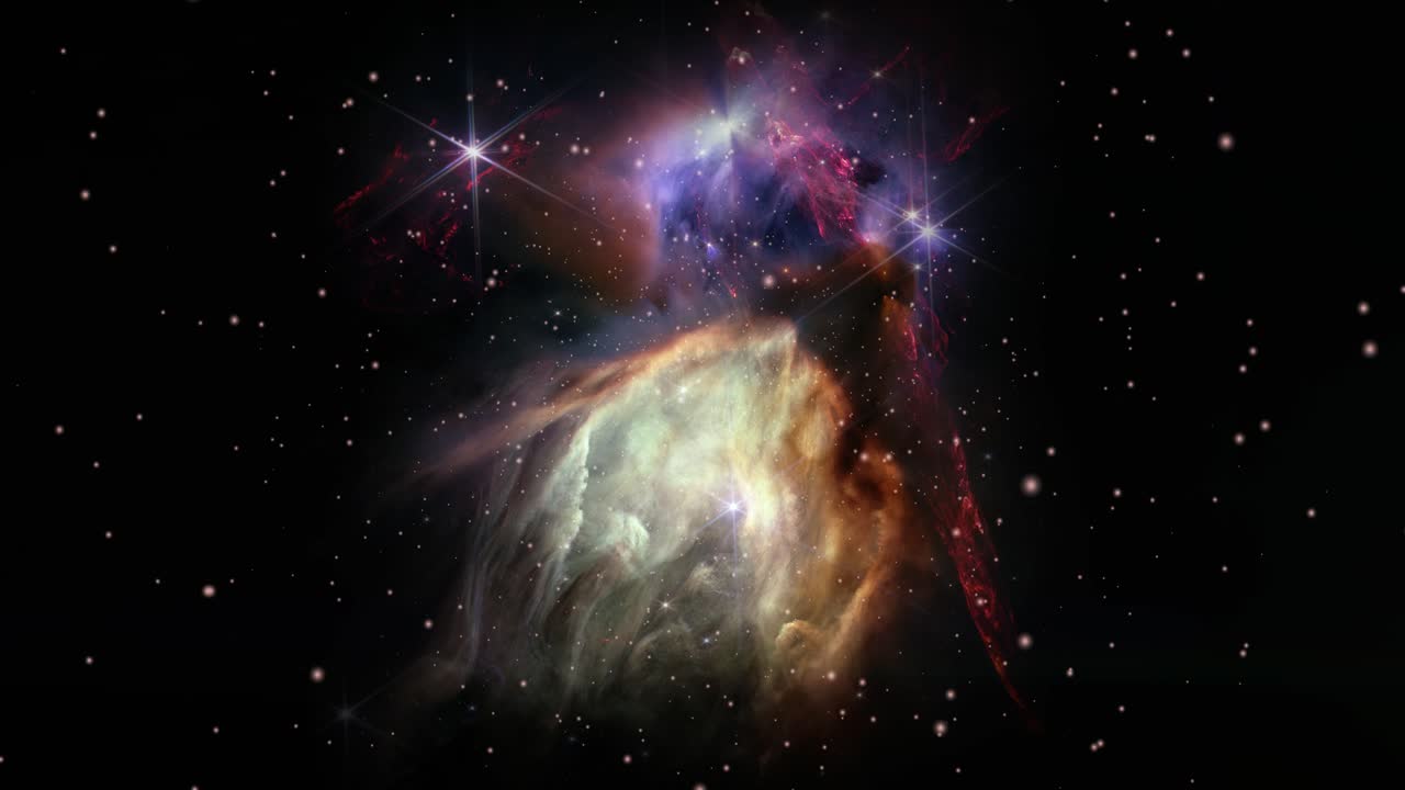 fotografía panorámica de la región activa de formación estelar, rho ophiuchi en la constelación de ophiuchus