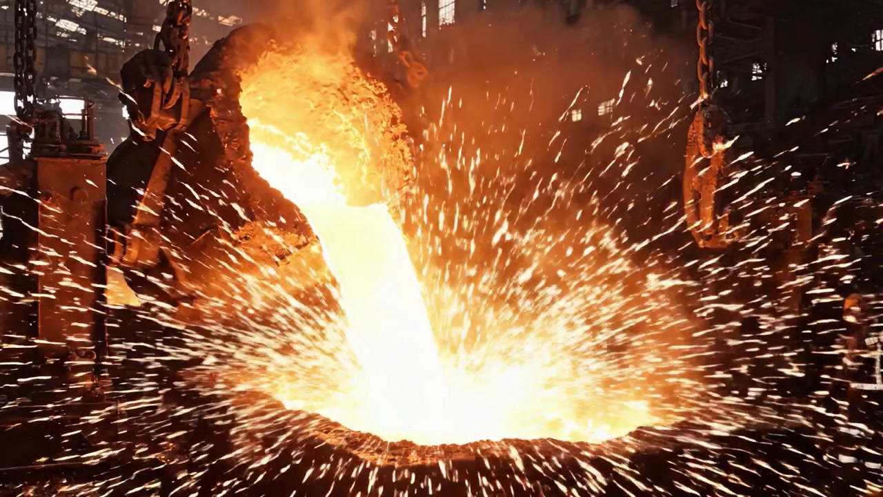 L'Intenso Processo di Fusione dei Metalli: Uno Sguardo all'Ambiente Infuocato delle Operazioni di Fonderia Metallurgica e la Trasformazione della Materia Prima in Liquido Fuso