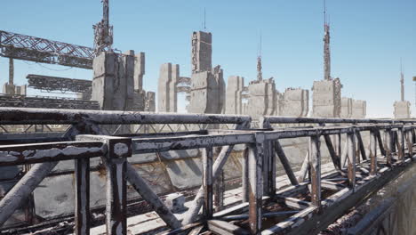 rusted details with the equipment in an oil refinery