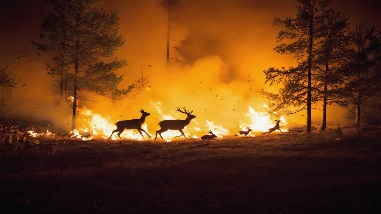 Animali in fuga dagli incendi