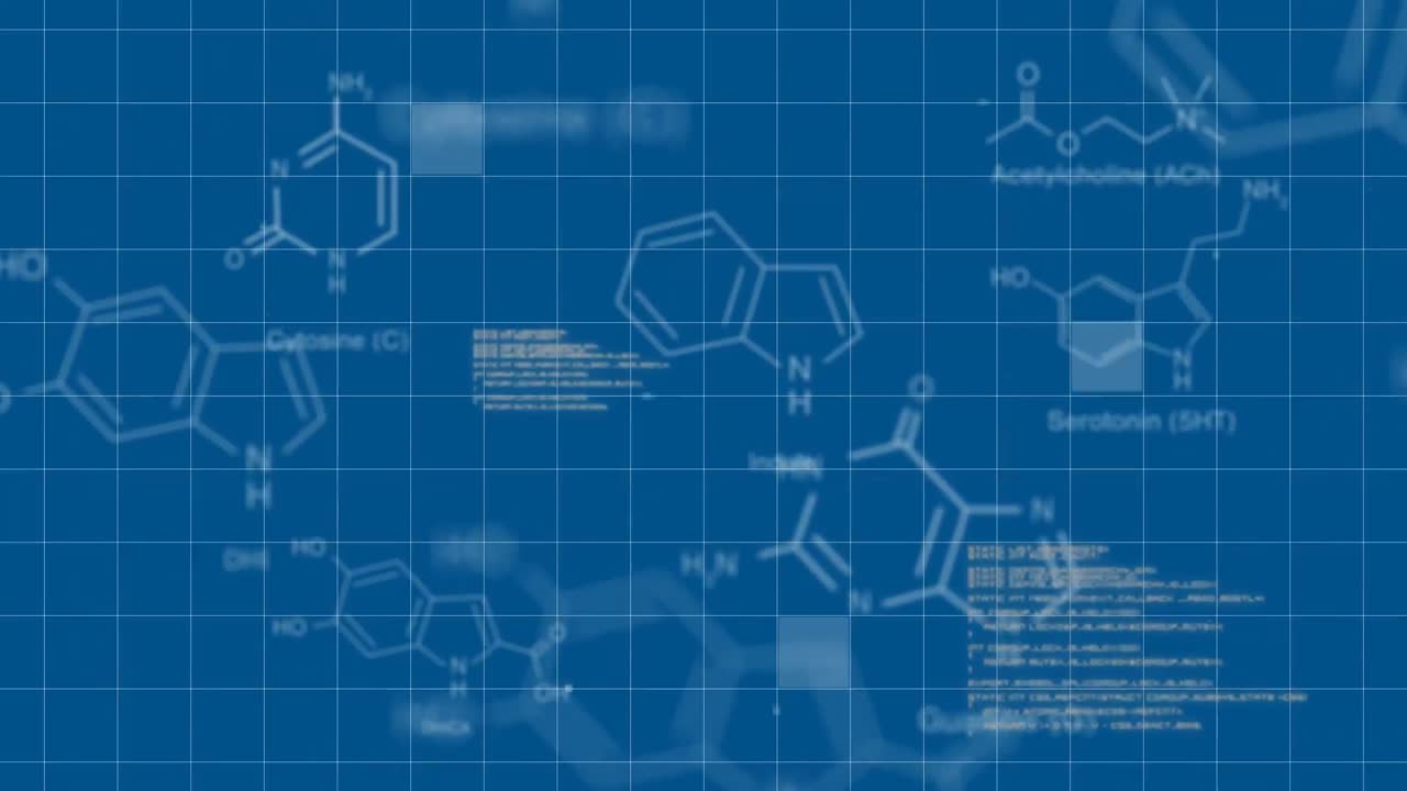 Text and digital data are displayed on blue background
