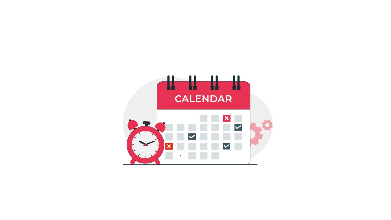 Animeret kalender og vækkeur til tidsstyring og planlægning