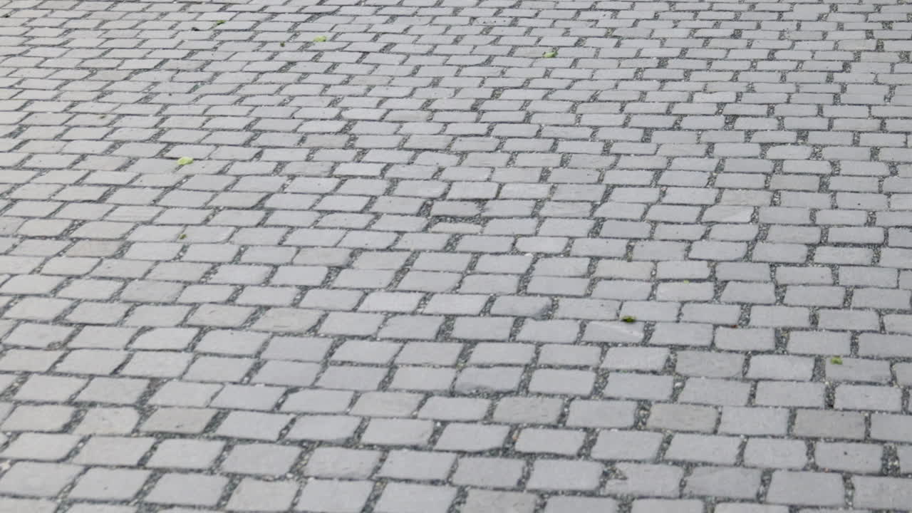 Moving forward on cobblestone street