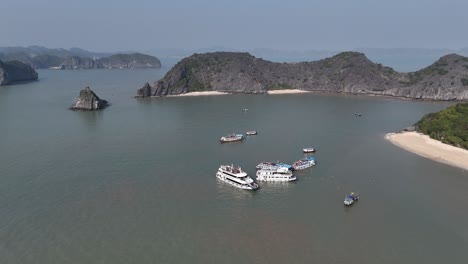 an aerial video demonstrates a boat anchored near money island