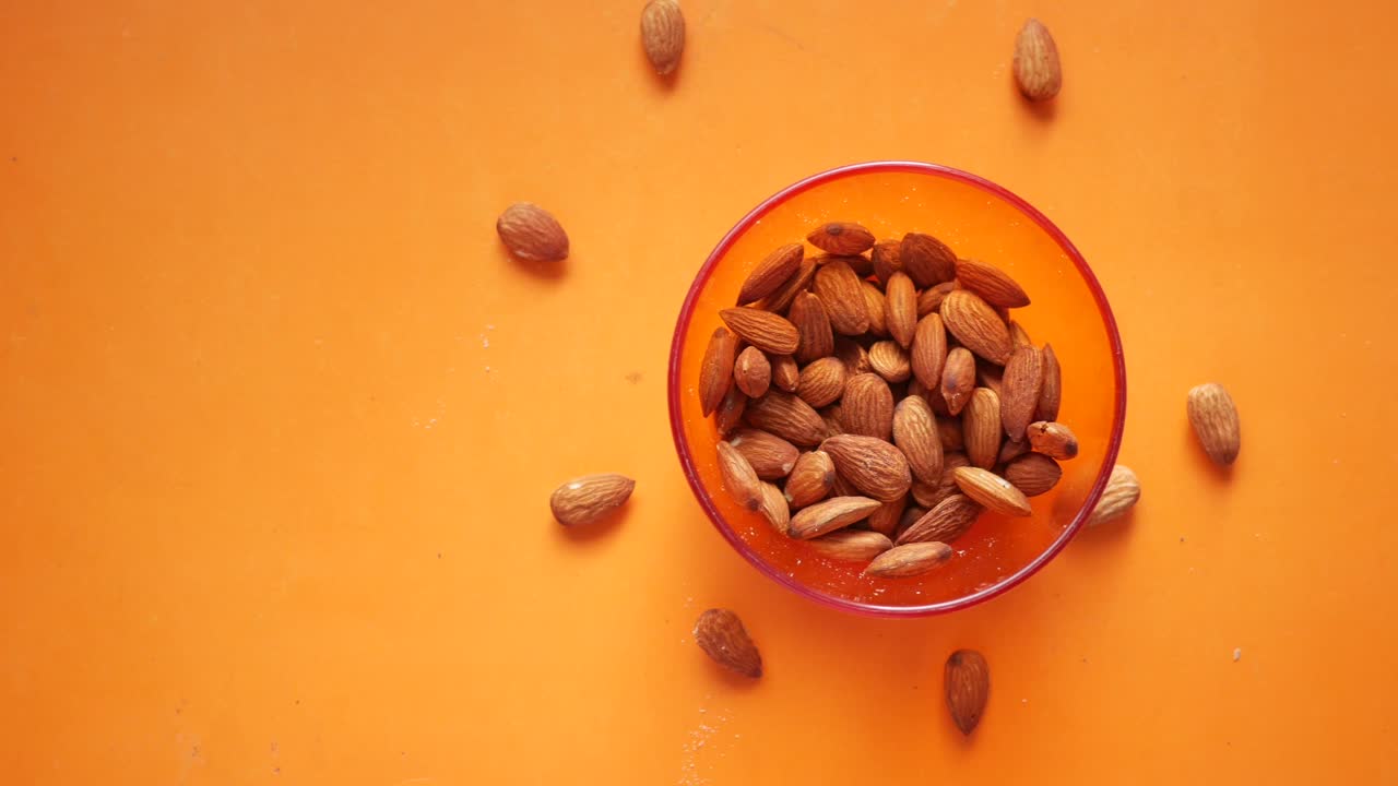 Almonds in an Orange Bowl