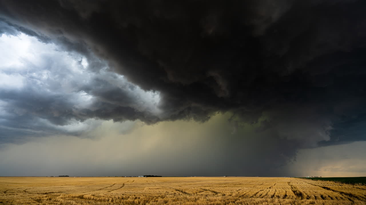 Beautiful storm clouds time lapse with amazing contrast and texture in the sky