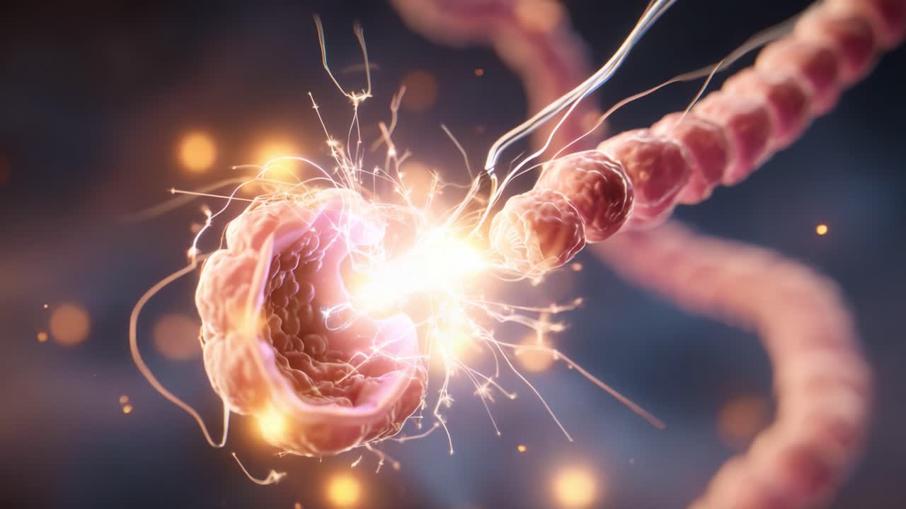 Dynamic Interaction Between Biological Structures: A Detailed Exploration of Cellular Processes and Their Energetic Exchanges Depicted in Stunning Visual Imagery