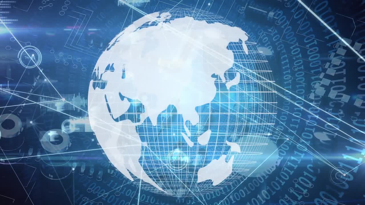 그래프가 움직이고 장갑이 회전하는 네트 오드 연결의 애니메이션