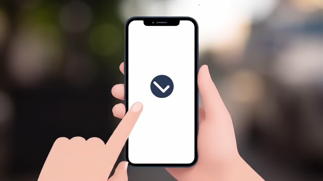A User Interacts with a Smartphone, Engaging with a Touchscreen Interface That Displays a Checkmark Symbol, Indicating Task Completion or Confirmation