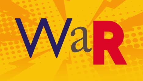 random macro letters stop motion animation with war text on the end.