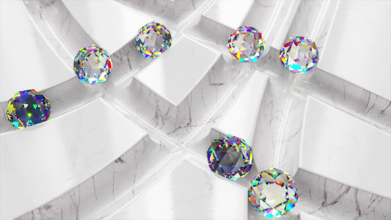하 대리석 위의 다채로운 보석 기하학적 디자인