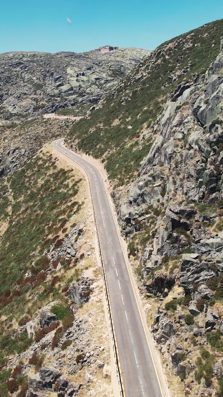Aerial vertical View of Serra da Estrela Natural Park in Portugal