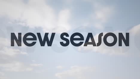 composición digital de texto de la nueva temporada contra la nube en el cielo azul