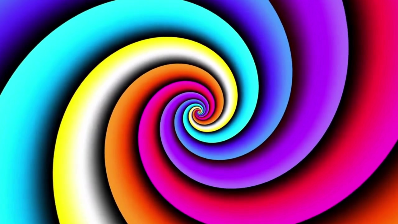 Sfondo Astratto Ipnotico a Spirale Colorata Rotante in Loop