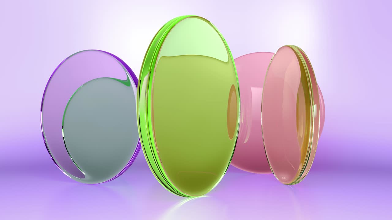 3d 색상 굴절 렌즈 애니메이션