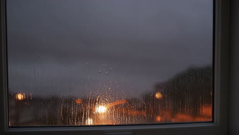 rainy night view from window