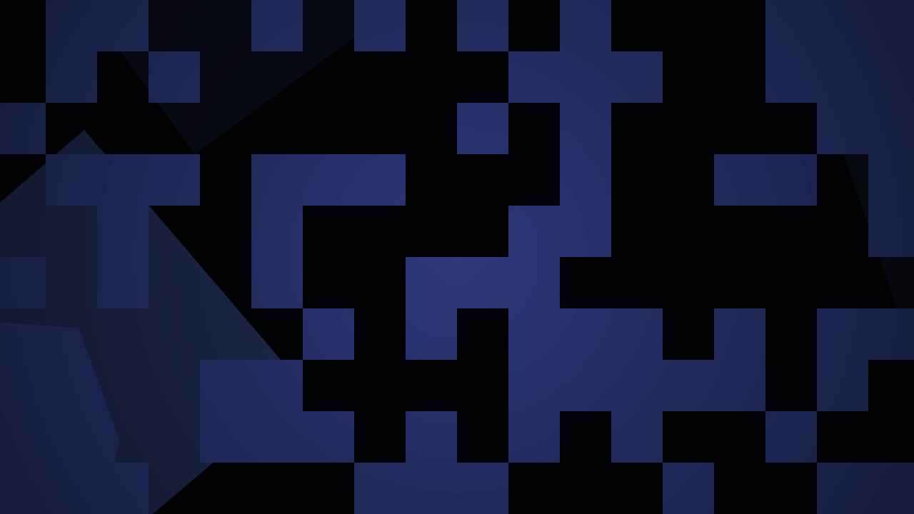 Abstract Digital Transition with Blue Pixelated Squares on Black Background