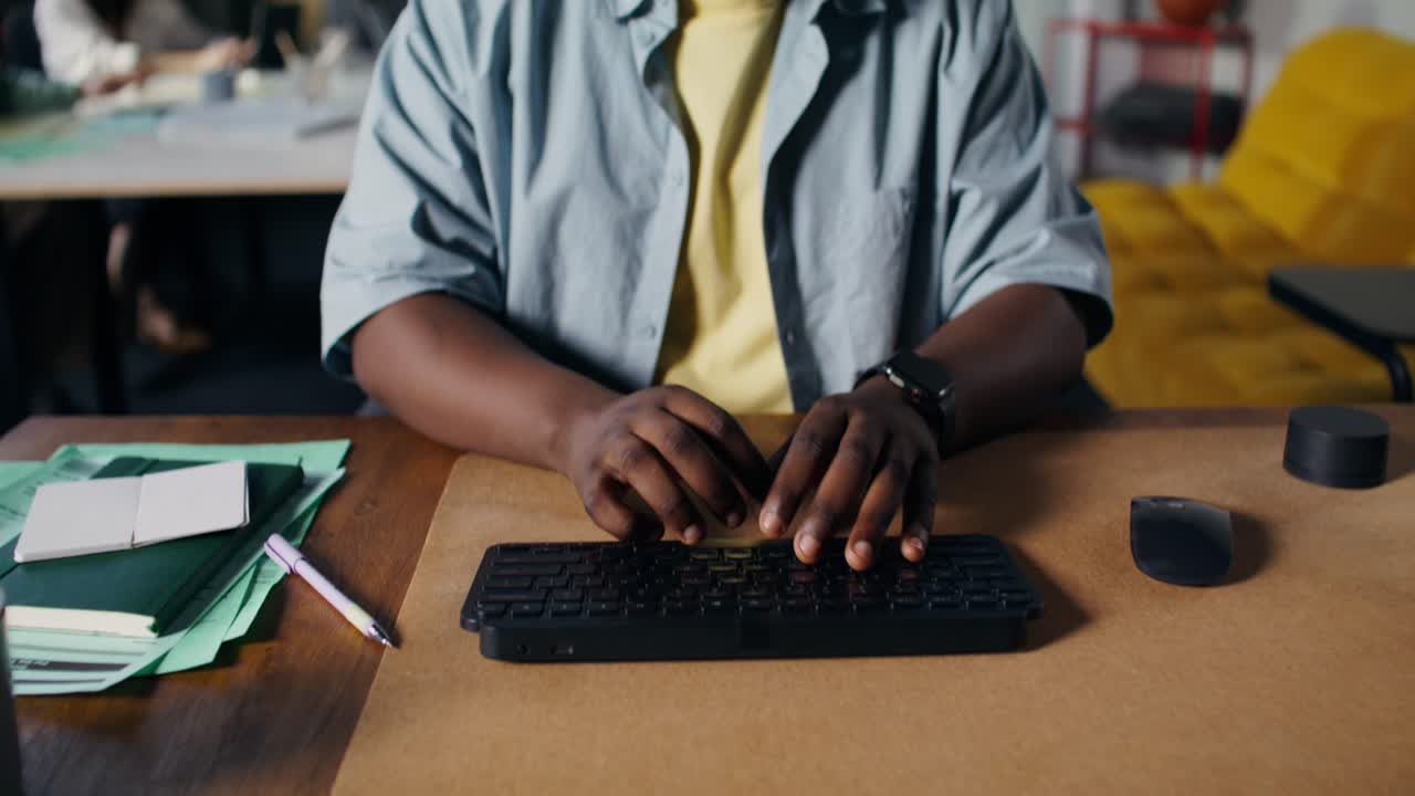 Man Concentrated at Work in Office