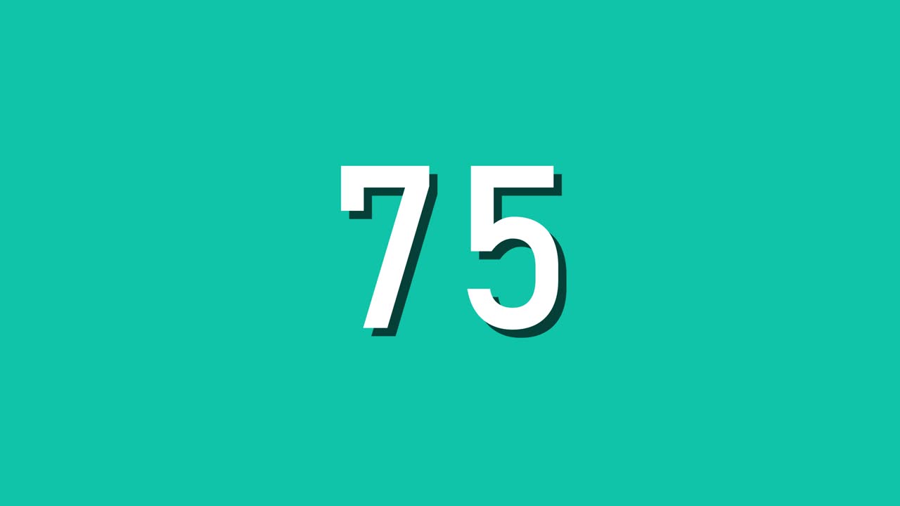 10000 sec time counter, Turquoise Background, Fast way to use time counter in your projects, You can use it transparently with screen mode in your gfx software, Chroma key The cobcept of social media, like, finance, counting, million numbers