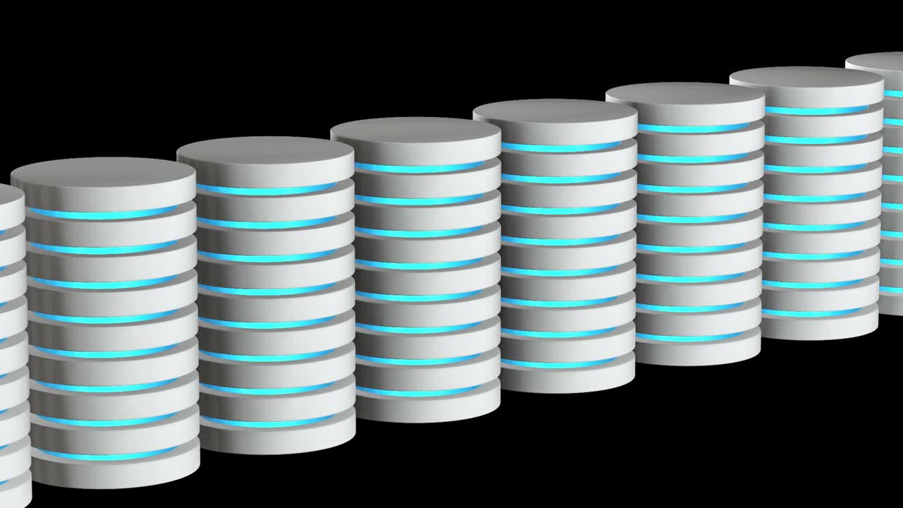 Futuristic server hard disk and database block or battery cell. Web Hosting or cloud computing concept.