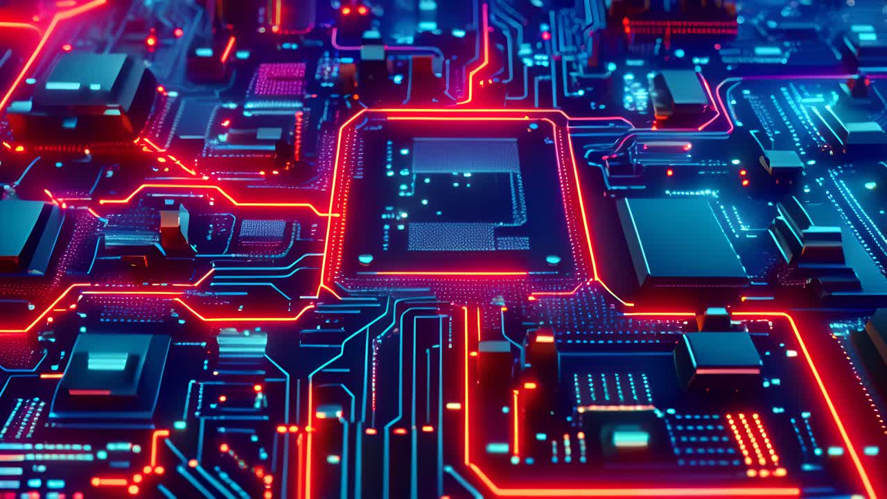 High-Tech Circuit Board Visualization