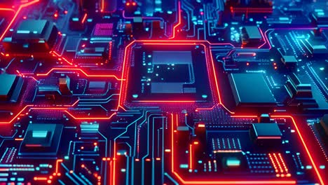 High-Tech Circuit Board Visualization
