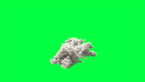 nube de humo blanca en la pantalla verde