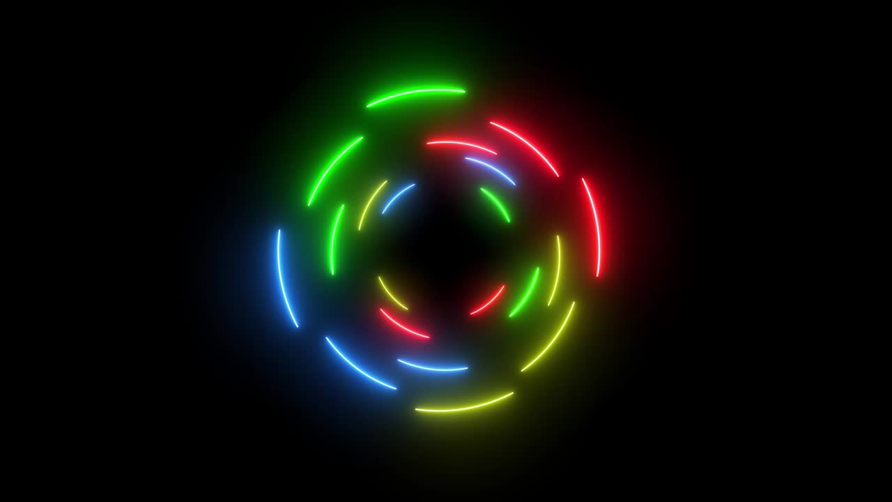neón colorido girando abstracto creativo con neón, luz brillante.