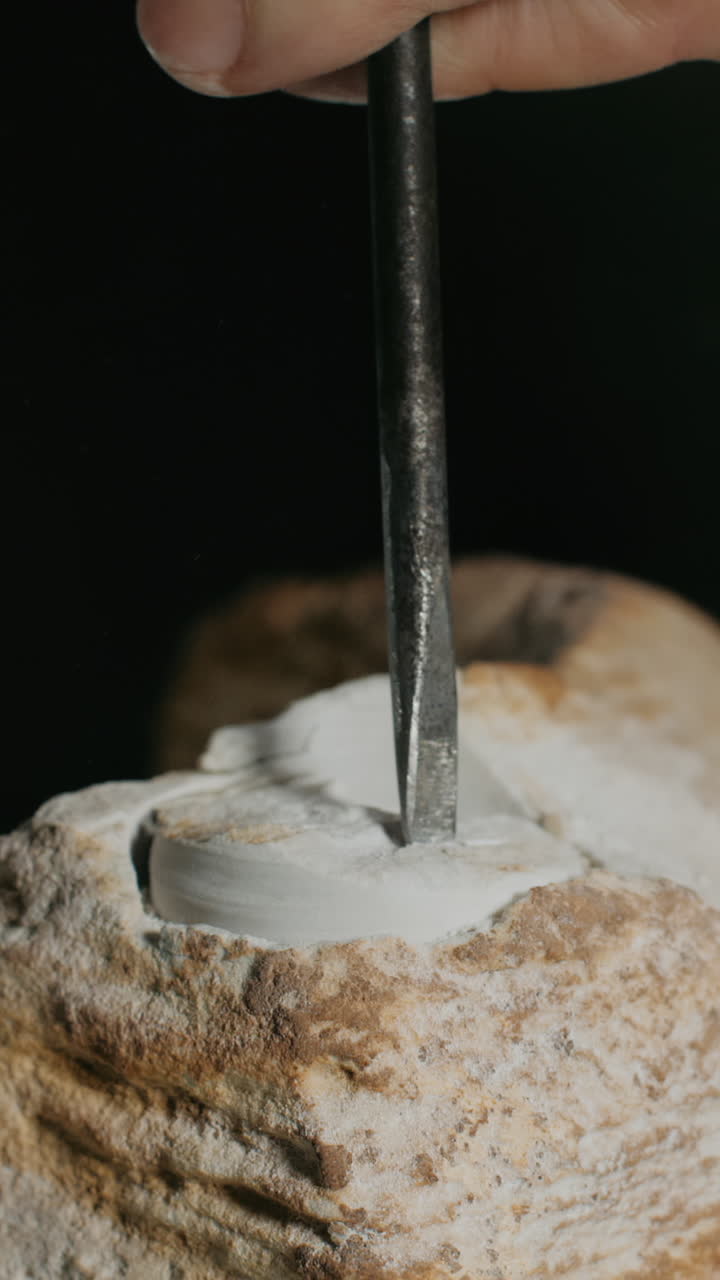 tallado de piedra en progreso