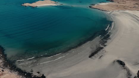 aerial view of yttersand beach near roren-ytresandheia mountain hike in lofoten islands, norway