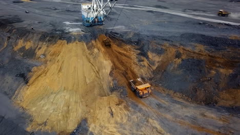 open pit mining operation with heavy equipment