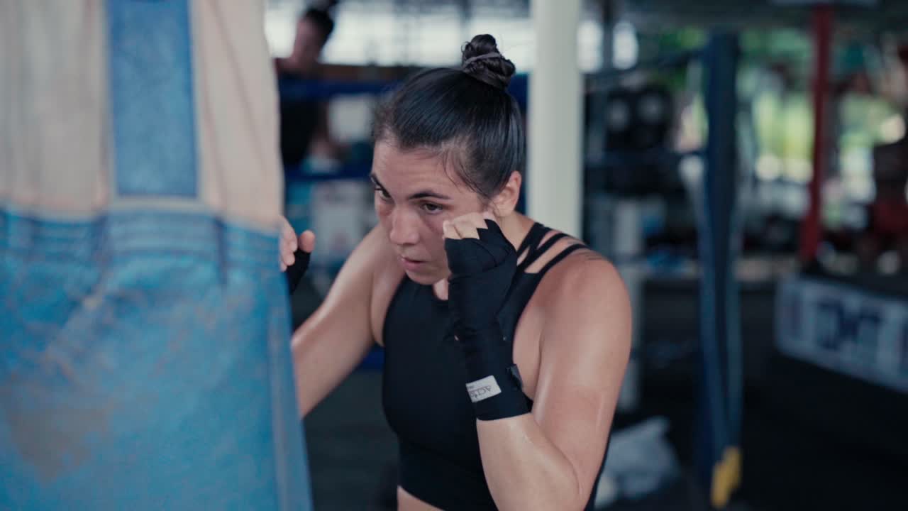 Female Muay Thai Fighter Training