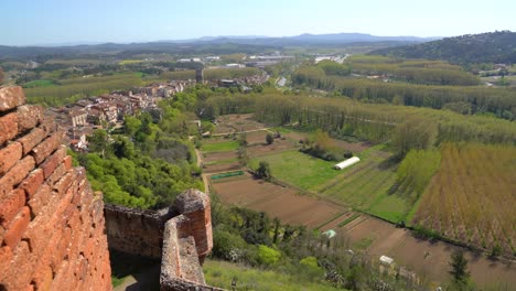 Hostalric-Costa-Brava-Gerona-In-Spanien-Touristisches-Dorf-Der-Mittelalterlichen-Burg-In-Der-Nähe-Von-Barcelona