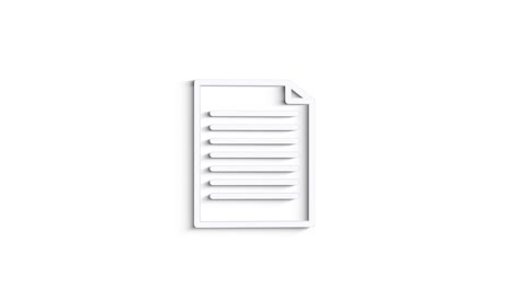 icono de línea de documento gris en fondo blanco. vista frontal. animación gráfica de movimiento de video 4k