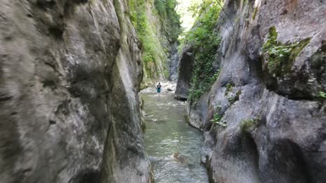 walking canyon river