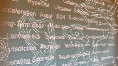 Animation of white lines moving over text