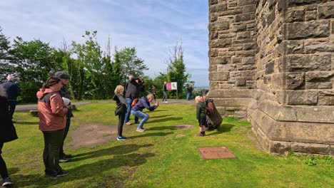 family exploring historic site in stirling, scotland