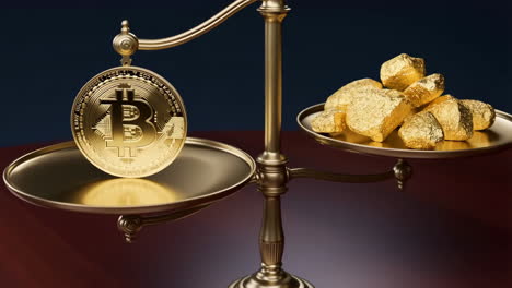 bitcoin vs. gold: a financial comparison on a balance scale