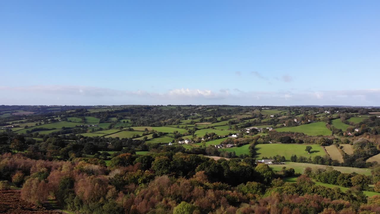 Veduta aerea della campagna dell'East Devon da Hartridge Hill.