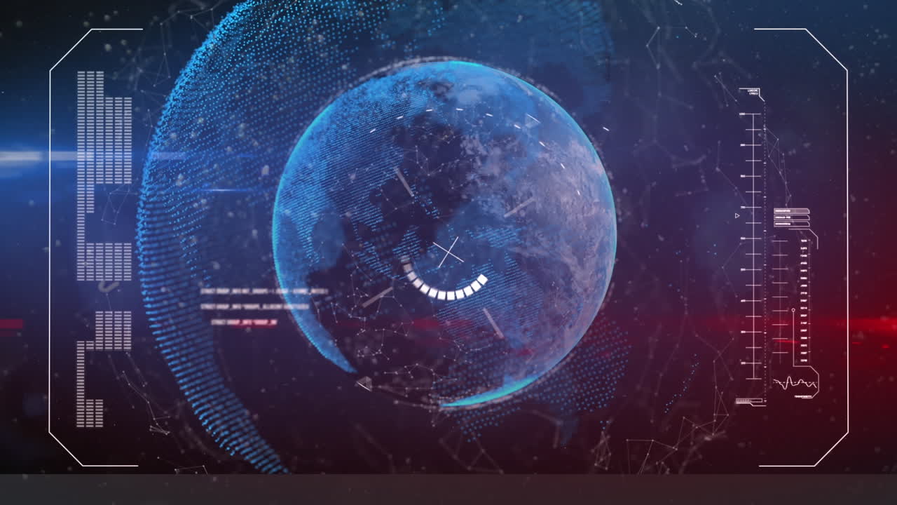 animación del procesamiento de datos en todo el mundo