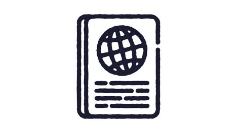 passport icon animation footage & alpha channel