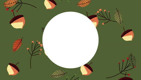 autumn season acorns pattern animation