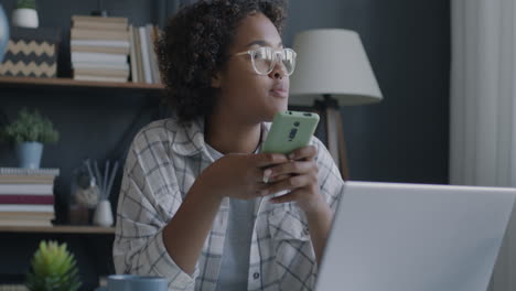 Young Woman Studying at Home