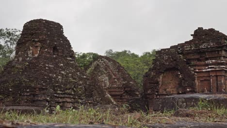 a panoramic shot of the abandoned hindu temple complex of my son in vietnam