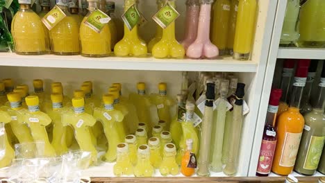 assorted colorful bottled drinks in a store