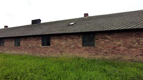 Exterior-View-Of-An-Old-Barracks-At-Auschwitz-Concentration-Camp-In-Poland