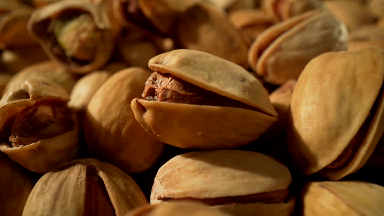 피스타치오 견과류의 클로즈업.