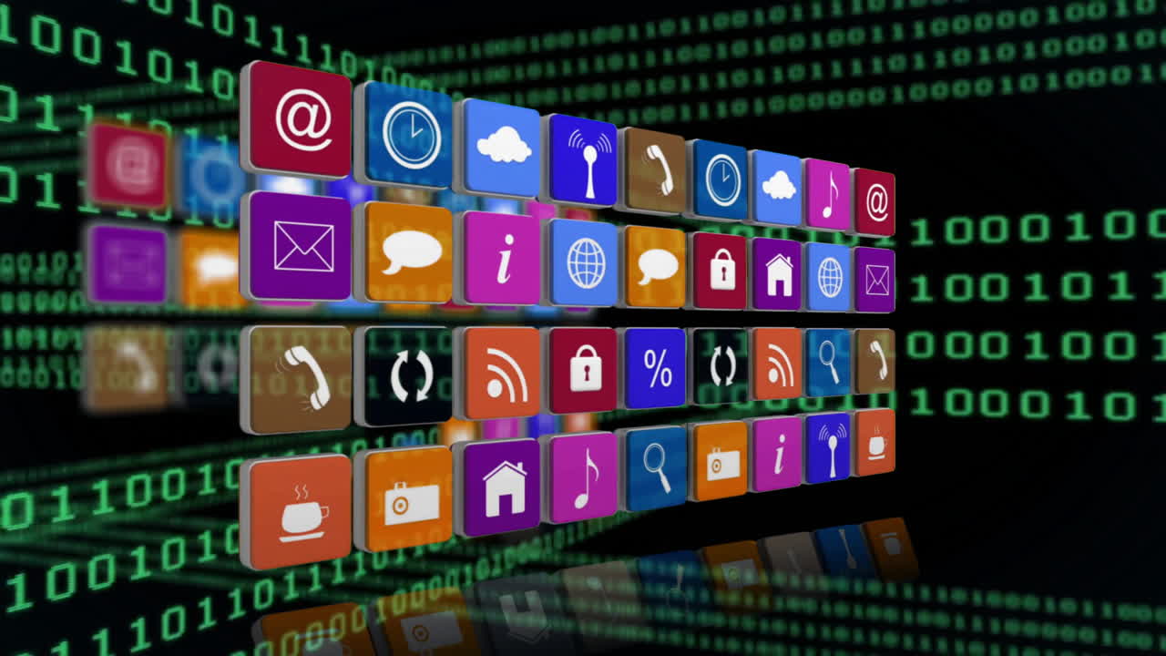 animación de iconos de medios a través de codificación binaria