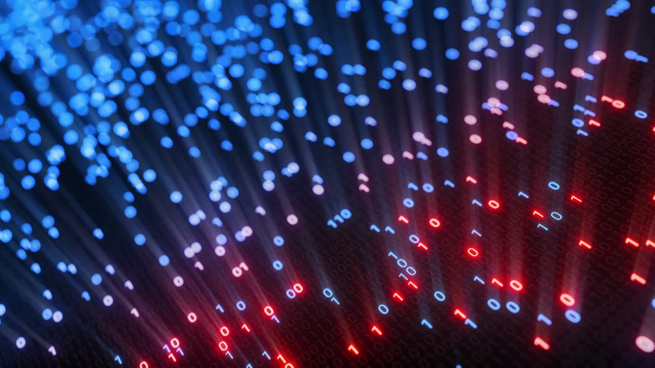 Hacking digital binary code matrix 01 background loop.