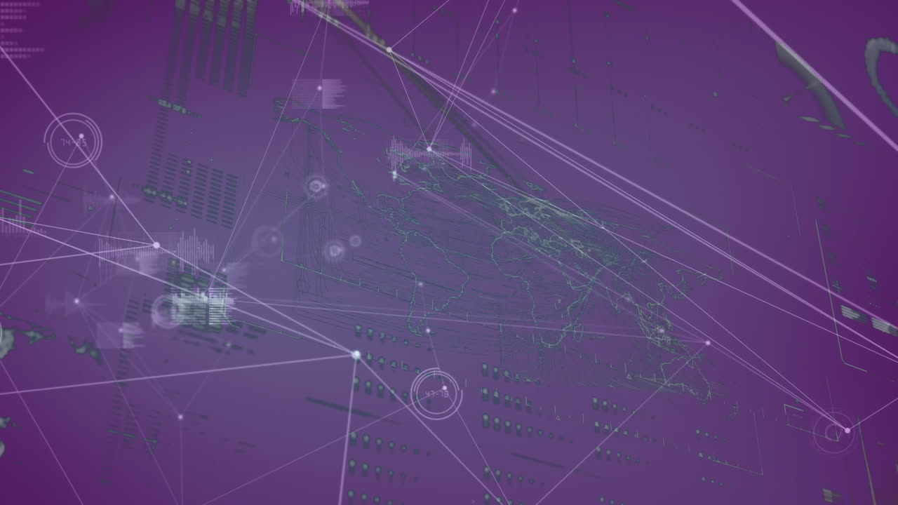 Animation of network of connections over data processing